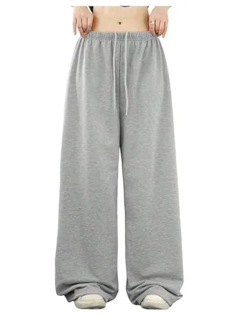 Wide Leg Leggings, Grey (Large)