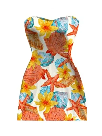 Mini Floral Dress, Orange