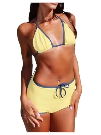 Halter Swimsuit, Yellow