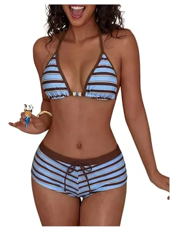 Halter Swimsuit, Blue (XX-Small)