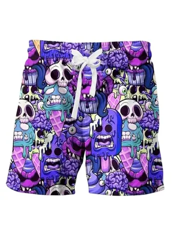 Graphic Shorts, Purple (Large)