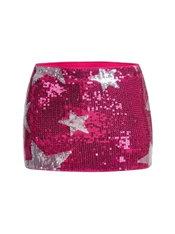 Mini Sequin Skirt, Hot Pink