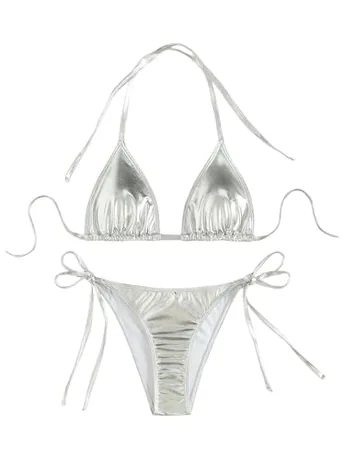 Halter Swimsuit, Silver