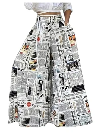 Plus Size Wide Leg Trousers, Multicolour