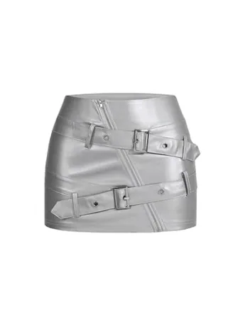 Mini Bodycon Skirt, Silver