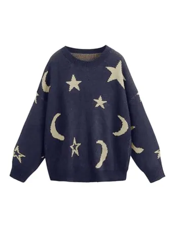 Long Sleeve Knitwear, Blue (Medium)