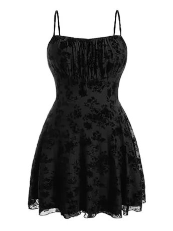 Plus Size Mesh Dress, Black (X-Large Plus)