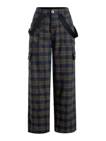 Plaid Trousers, Blue (Medium)