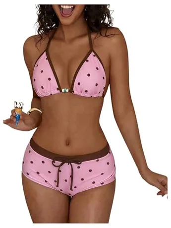Halter Swimsuit, Pink (X-Large)