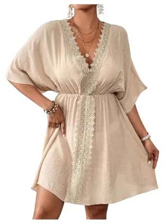 Lace Cover Up, Khaki
