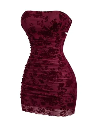 Mini Mesh Dress, Red