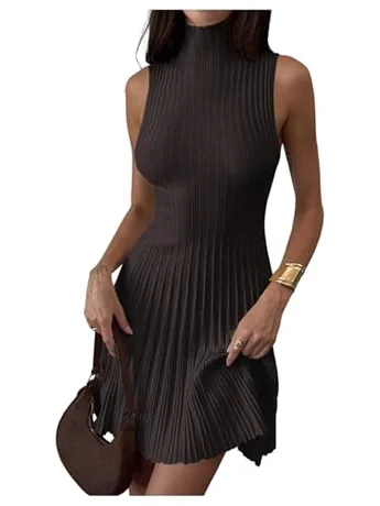 Sleeveless Knit Knitwear, Coffee