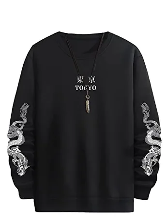 Long Sleeve Graphic Knitwear, Black (Large)