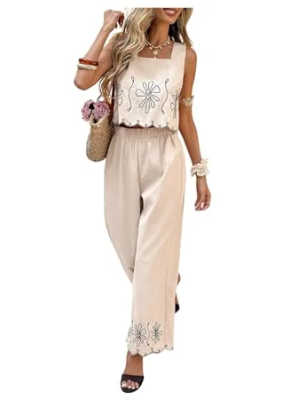 Wide Leg Outfit Set, Apricot