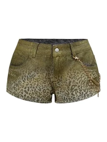 Mini Denim Shorts, Grey
