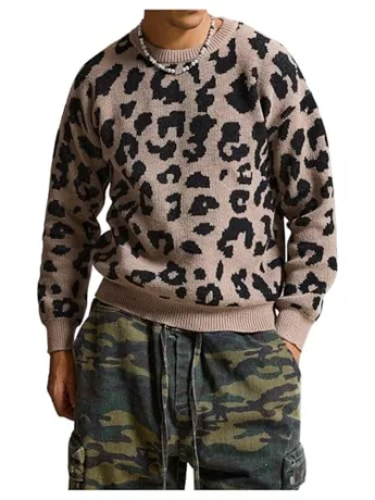 Long Sleeve Knit Knitwear, Coffee (Small)