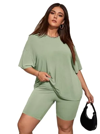 Plus Size Outfit Set, Mint