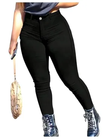 Plus Size High Waisted Denim Jeans, Black