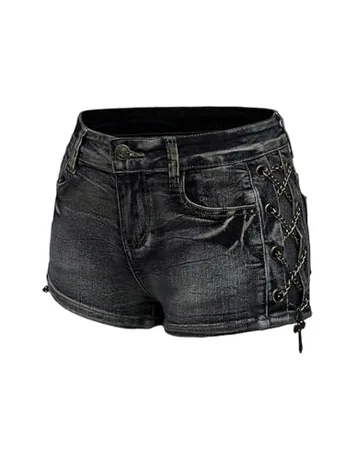 Denim Shorts, Black (X-Large)