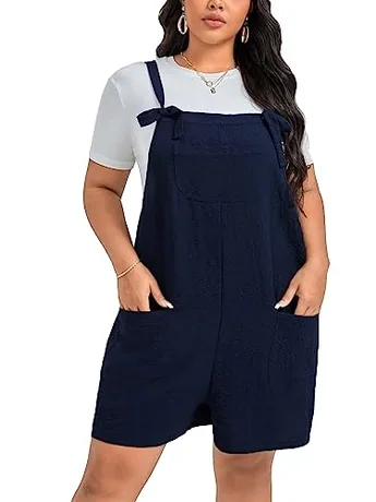Plus Size Sleeveless Jumpsuit, Navy