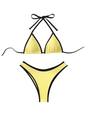 Halter Swimsuit, Yellow