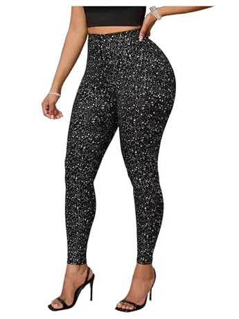 High Waisted Leggings, Black (X-Large)