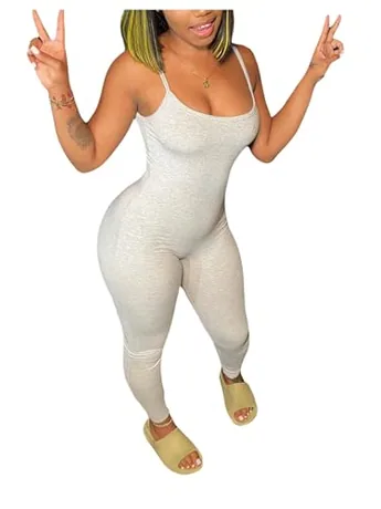 Bodycon Jumpsuit, Grey (Medium)