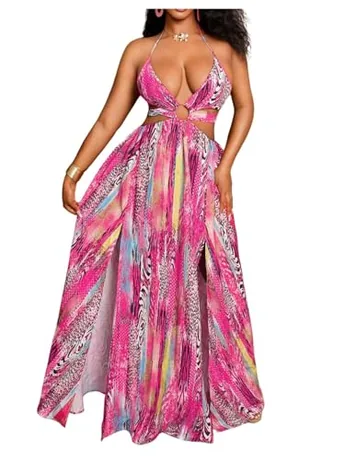 Maxi Leopard Dress, Pink