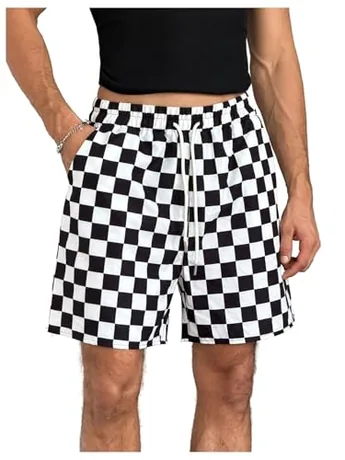 Plaid Shorts, White