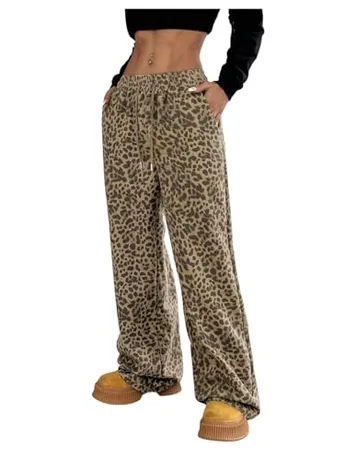 Wide Leg Leopard Leggings, Khaki