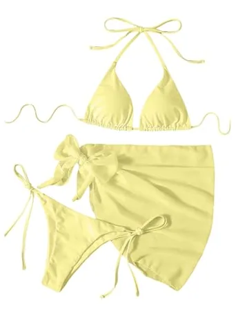 Halter Swimsuit, Yellow