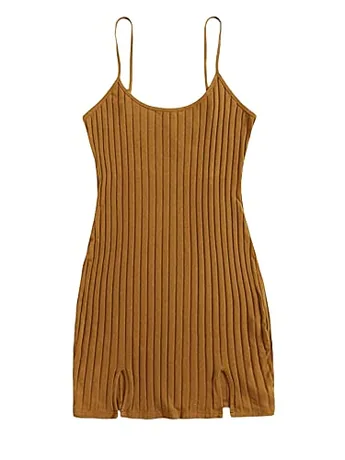 Plus Size Sleeveless Knit Dress, Khaki