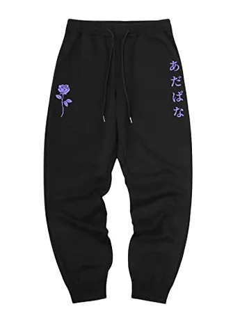 Floral Leggings, Black (Large)
