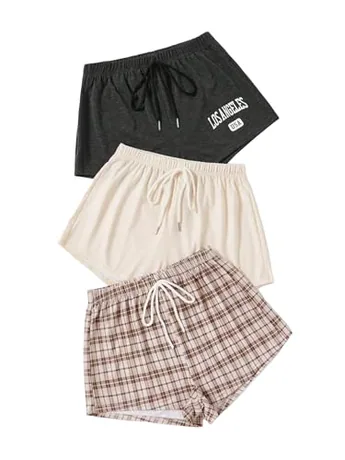 Plaid Sleep Set, Beige