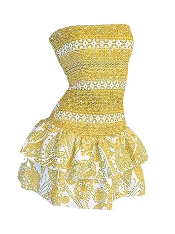 Mini Ruffle Dress, Yellow