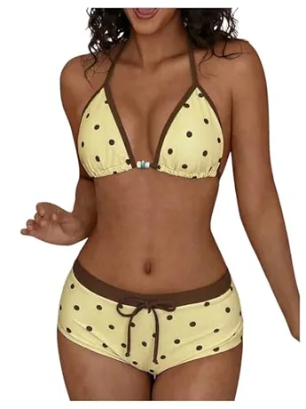 Halter Swimsuit, Yellow (XX-Large)