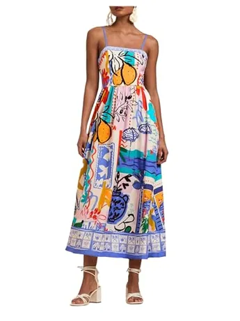 Maxi Floral Dress, Multicolour (Medium)