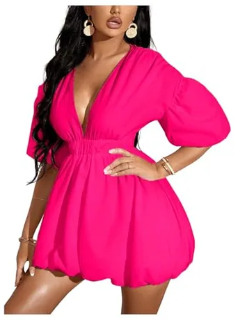 Ruffle Dress, Hot Pink