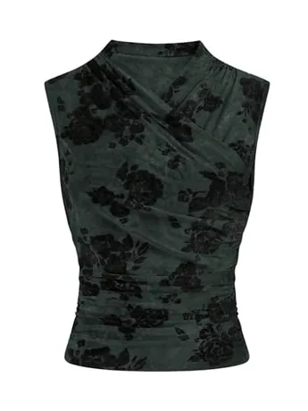 Velvet Tank Top, Green (Small)