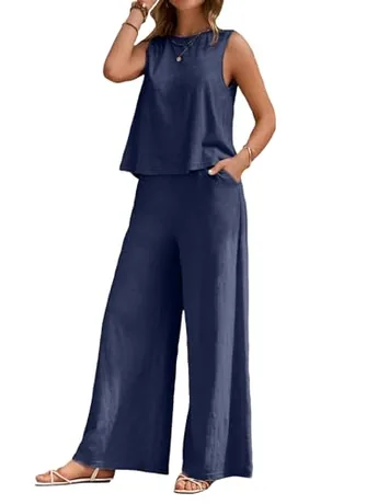 Sleeveless Outfit Set, Navy