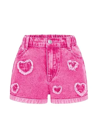 High Waisted Denim Jeans, Pink (9 Years)