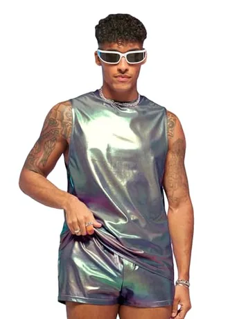 Sleeveless Outfit Set, Silver (Large)