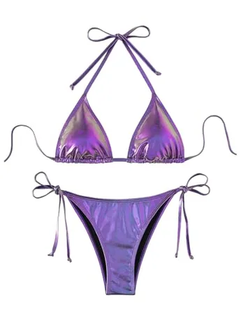 Halter Swimsuit, Purple (sleeveless)