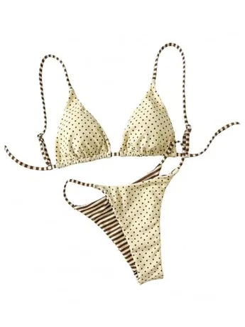 Striped Swimsuit, Yellow (X-Large)