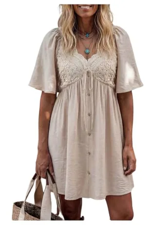 Lace Dress, Khaki (Small)