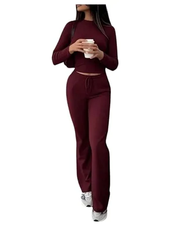 Long Sleeve Outfit Set, Burgundy (Small)