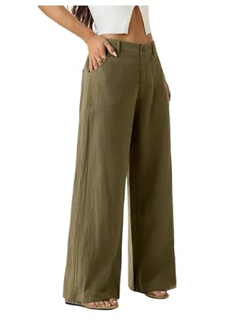 Petite Trousers, Army Green