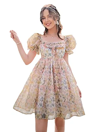 Floral Dress, Yellow (Small)