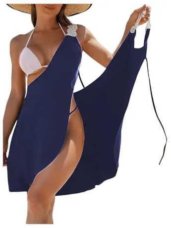 Halter Swimsuit, Blue (X-Large)