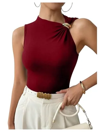 Sleeveless Tank Top, Burgundy
